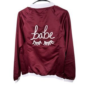 NWT The Style Club Burgundy Babe eyelash university jacket size medium